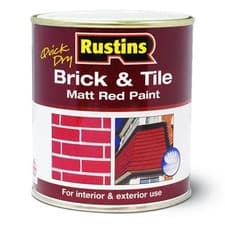 Image of Matt Red Brick and Tile Paint Rustins Quick Dry 2.5 Litre Interior Exterior Use