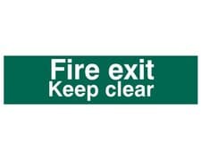Image of Scan SCA5206 Fire Exit Keep Clear Text Only Sign - PVC 200 x 50mm