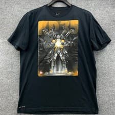 Image of Nike KD35 Dri-Fit T-Shirt Mens L Black Kevin Durant Robot Graphic Basketball