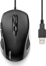 Image of Ambidextrous USB Wired Optical Mouse - 3600 DPI, 6 Buttons, Plug-and-Play