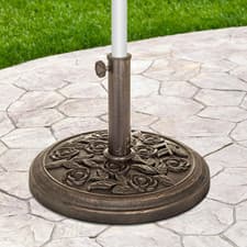 Image of Heavy-Duty Weatherproof Rattan Effect Garden Parasol Umbrella Base