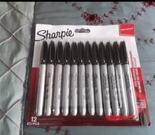 Image of Black Sharpie Pens permanent marker Pen Fine Point Tip Markers