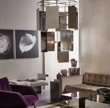 Image of ANDREW MARTIN MARILYN CHANDELIER STEEL Kelly Hoppen Resource Decor RRP £2999