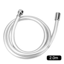 Image of Smooth Matt Silver Shower Hose Brass Pipe Standard Bore PVC Long Flexible 1.5/2m