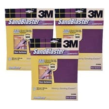 Image of 3M Sandblaster Sandpaper Sheets Paint Stripping 100 Grit Bare Surface 9 Sheets