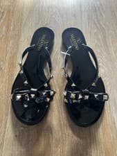 Image of NEW Valentino Garavini Rockstud Rubber Sandals in Black EU 39