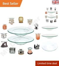 Image of Set of 2 Elegant Glass Oil Burner Replacement Dishes for Aromatherapy Bliss