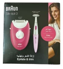 Image of Braun Silk Epil 3 Epilator & Trim Hair Remover Mains With Bikini Trimmer.