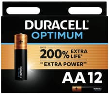 Image of 12x Duracell AA Ultra Optimum Alkaline Batteries - LR6, MX1500, MN1500, Mignon