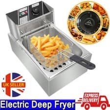 Image of Electric Deep Fryer 10L French Fast Chip Fry Frying Basket Home Stainless Steel