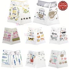 Image of Pack of 3 Tea Towels 100% COTTON Country Kitchen Cloths Tea Towels