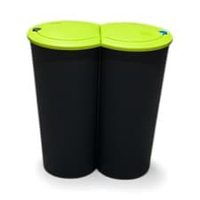 Image of 2 x 25L Duo Bin Dustbin Ideal for Rubbish Recycling Separating Household Waste