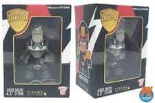Image of 2000AD Titans Judge Dredd PX Exclusive Vinyl Figure Black and White INSTOCK