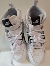 Image of PUMA RBD Game White Black High-Top Sneakers - Size 10 (385839-01)