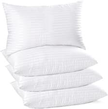 Image of Hotel Quality Stripe 2 & 4 Pack Pillows Bounce Back Anti Allergic Bedding Pillow
