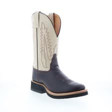 Image of Jama Old West 1642L Womens Brown Leather Slip On Cowboy Western Boots