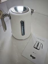 Image of Sage The Soft Top Luxe Sea Salt Kettle Soft Open Lid Auto Shut Off 1.7 Litre
