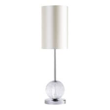 Image of Visconte Tutti Table Lamp Cut Glass Ball Base With Pearl Shade - Polished Chrome