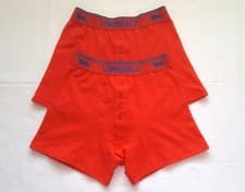 Image of MENS LONSDALE RED/BLUE BOXER SHORTS - PACK OF 2 - BUTTON FLY UNDERWEAR - SIZE S