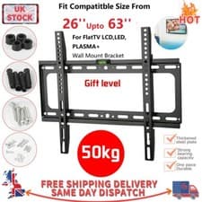 Image of TV WALL BRACKET MOUNT SLIM FOR 26 30 32 40 42 50 63 INCH FLAT 3D LCD LED PLASMA