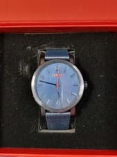 Image of Mens Navy Leather Strap Hugo Boss Watch