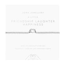 Image of Joma Silver Plated Beaded Bracelet A Little FRIENDSHIP LAUGHTER HAPPINESS - Gift