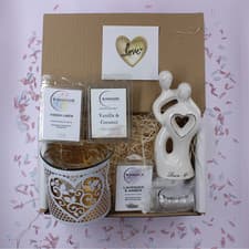 Image of Love White & Gold Wedding Anniversary Fragrance Gift Box Treat Box