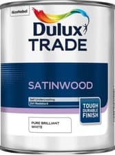 Image of Dulux Trade Satinwood - Pure Brilliant White - 1L / 2.5L / 5 Litres