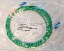 Image of 7.5m 25ft OM3 Fibre Cable Compact Pro-slide Duplex Patch Lead LC LC LSZH GREEN