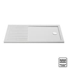 Image of Nuie Slip Resistant 1600 x 800mm Rectangular Walk In Shower Tray & Drying Area