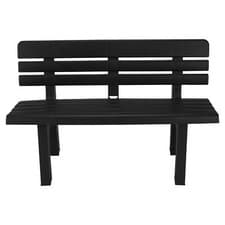 Image of 2 Seater Plastic Garden Bench Weather Resistant Waterproof Outdoor Furniture