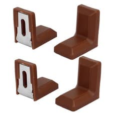 Image of 28mmx17mmx28mm Plastic L Shaped Cover Right Angle Corner Brace Brackets 4pcs