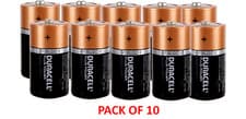 Image of PACK OF 10 Duracell Plus Power 'C' Cell LR14/MN1400 Alkaline Battery Batteries