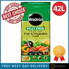Image of MIRACLE GRO FRUIT & VEGETABLE COMPOST 42L PEAT FREE FOR VEGETABLES SOIL GROW BAG
