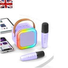 Image of Portable Kids Karaoke Machine with 2 Microphones & Bluetooth - Ages 3-12 Fun