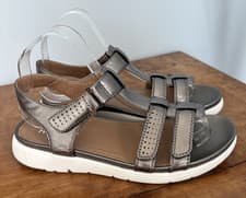 Image of HOTTER 'Strive' Pewter Silver Sandals UK 6D