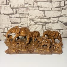 Image of Large 16cm x 32cm Resin Elephant Herd Figurine for Home Decor / Gift / Lounge