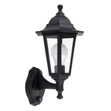 Image of Traditional Outdoor Wall Lantern PIR Motion Sensor Garden Lighting LED Bulb IP44