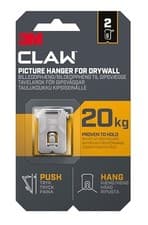 Image of 3M CLAW Drywall Picture Hanger 20 kg 3PH20-2UKN - Pack Of 2