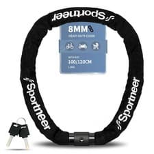 Image of Sportneer Bike Chain Lock Heavy Duty Bicycle Lock 8mm Dia Thick High Security...