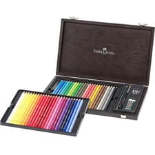 Image of NEW Faber-Castell 48 Albrecht Durer Water Colour Pencils Wooden Box + Accessorie