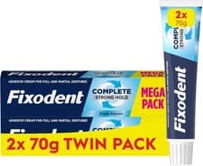 Image of Fixodent Complete Denture Adhesive, Fresh Flavour 2 x 70 g Twin Pack