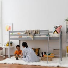 Image of Panana Mid Sleeper Bunk Bed With Ladder Single Bed for Small Space, BedRoom