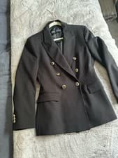 Image of Zara Black Blazer, Navy Style Jacket Sz L