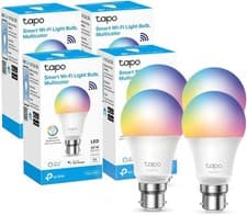 Image of TP-Link Tapo L530B Smart WiFi Bulb B22 9W Multicolour 4 Pack Alexa Google Home