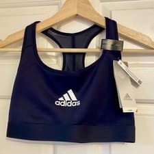 Image of adidas Powerreact Training Medium Support Sports Bra - Dark Navy -Size S/34 -New