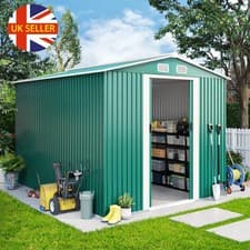 Image of Metal Garden Storage Shed 6 x 4FT Outdoor Garden Storage Box with Base Frame