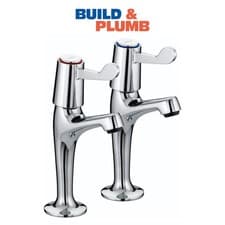 Image of BRISTAN Kitchen Sink Lever High Neck Pillar Taps Chrome QT VAL2 HNK C CD