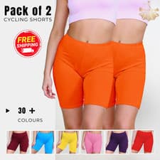 Image of Ladies Cycling Shorts Stretchy Running Fitness Yoga Gym Active Wear Pack of 2