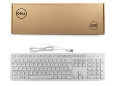 Image of Genuine Original DELL USB Keyboard WHITE KB216 SLIM UK Layout 7J1JY